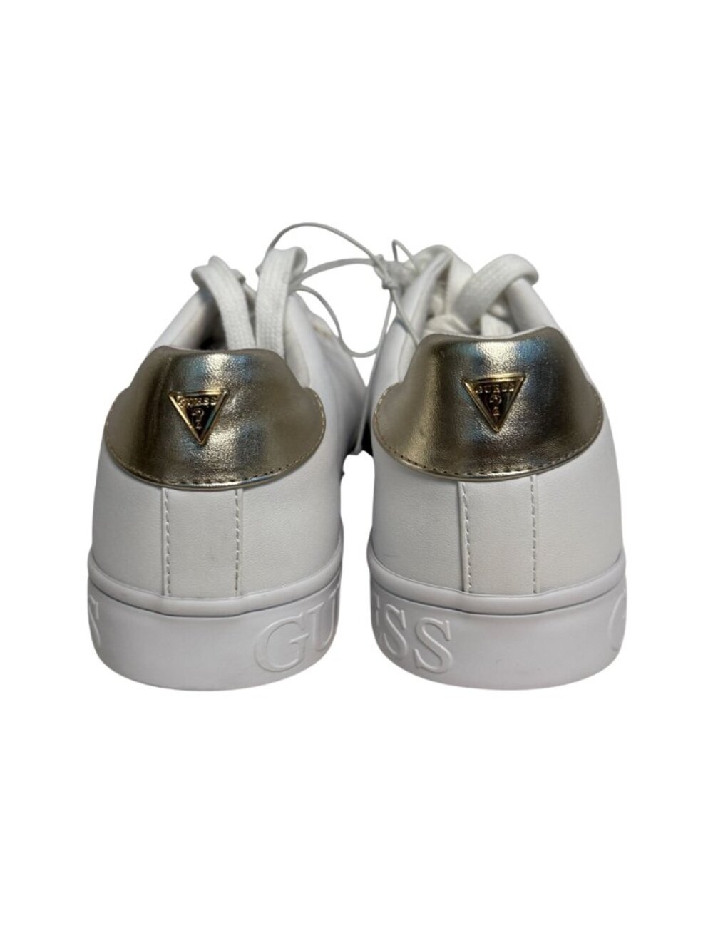 Guess Women's Sneakers White Gold Size 8 NWOT - Picture 4 of 6